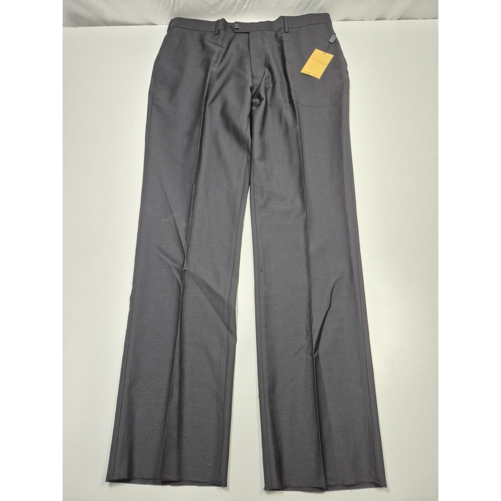 Galante Suit Pants Mens 40x36 Gray Pure Wool Flat Front Dress Italy Unhemmed NWT